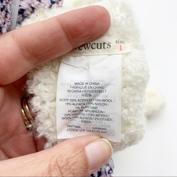 Crewcuts J. Crew Double Pom Pom Mittens Size M - Picture 9 of 11